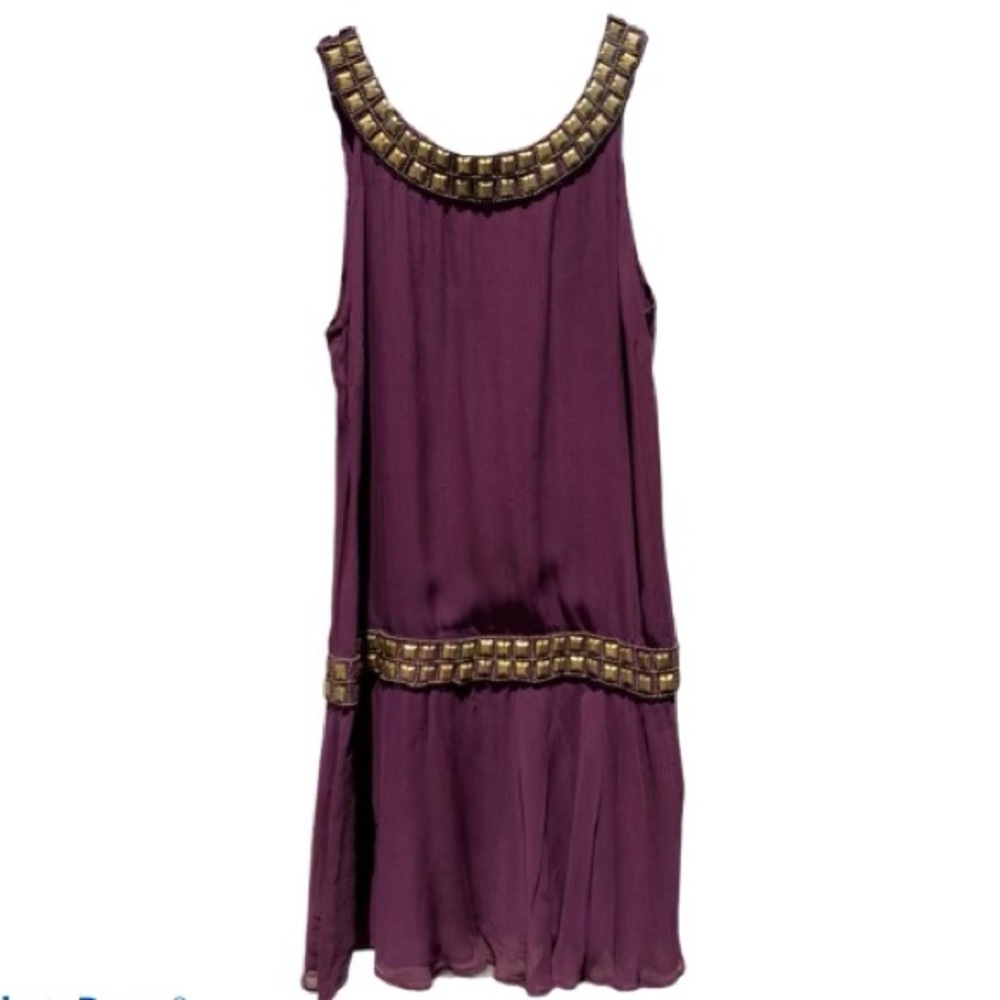 TOPSHOP Boho Embellished Purple Belted Tank Top